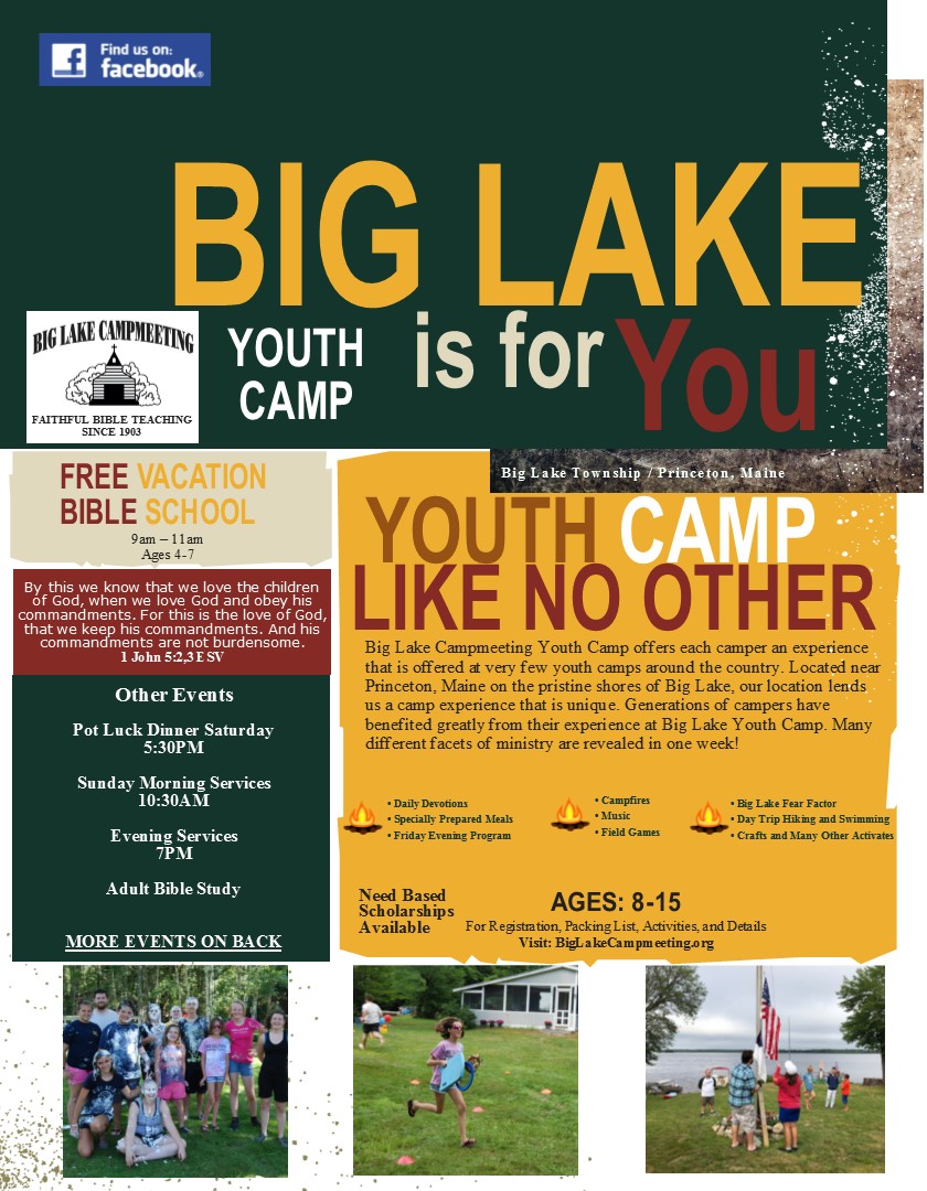 Big Lake Campmeeting Youth Camp Brochure
